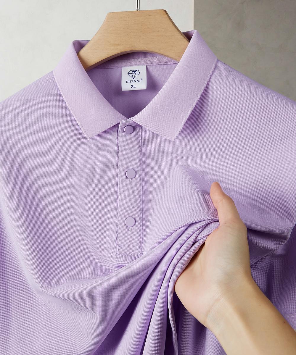 Cross-border Diamond Series, domestic DuPont Soronady skin cotton lapel, new short-sleeved lapel polo for both men and women, fashionable and casual, simple and comfortable short-sleeved trendy lapel detail image 5