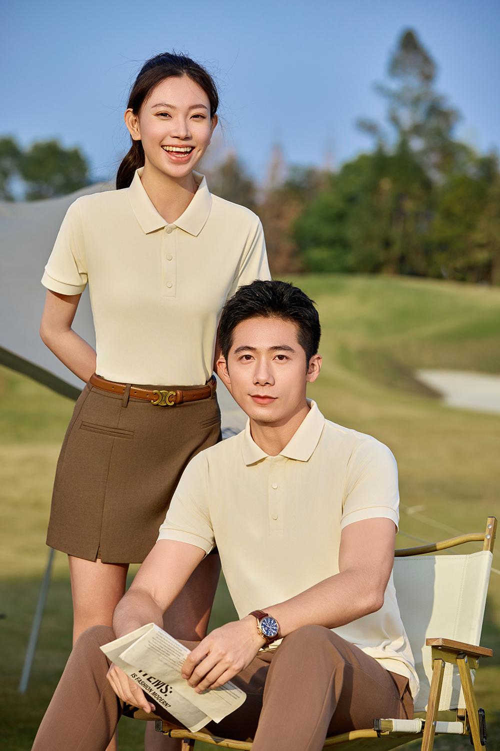 Cross-border Diamond Series, domestic DuPont Soronady skin cotton lapel, new short-sleeved lapel polo for both men and women, fashionable and casual, simple and comfortable short-sleeved trendy lapel details Picture