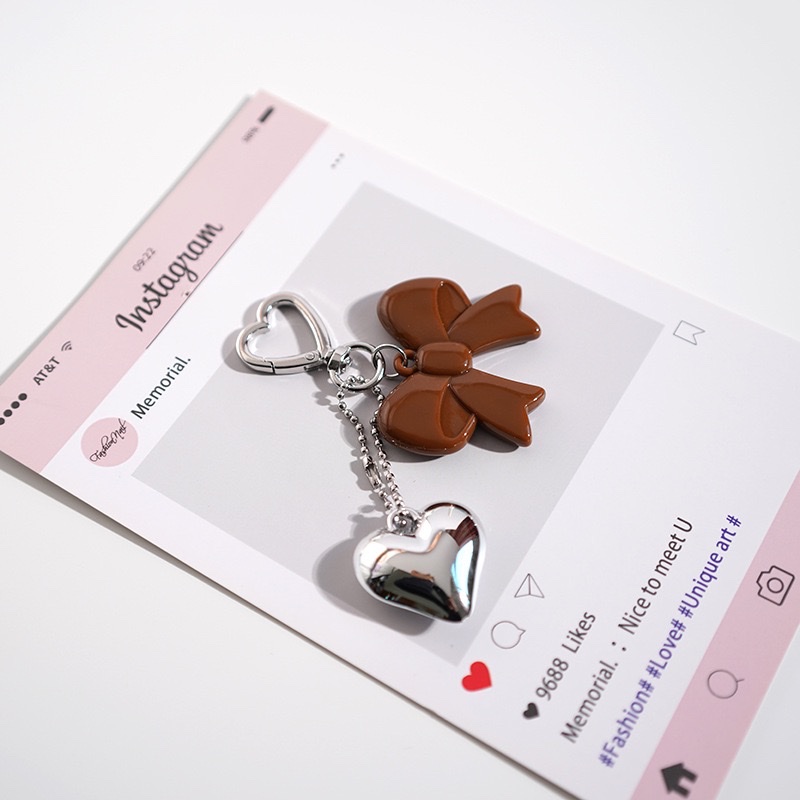 ins安哥拉红色系蝴蝶结银爱心包挂钥匙扣亚克力钥匙扣钥匙扣详情图8