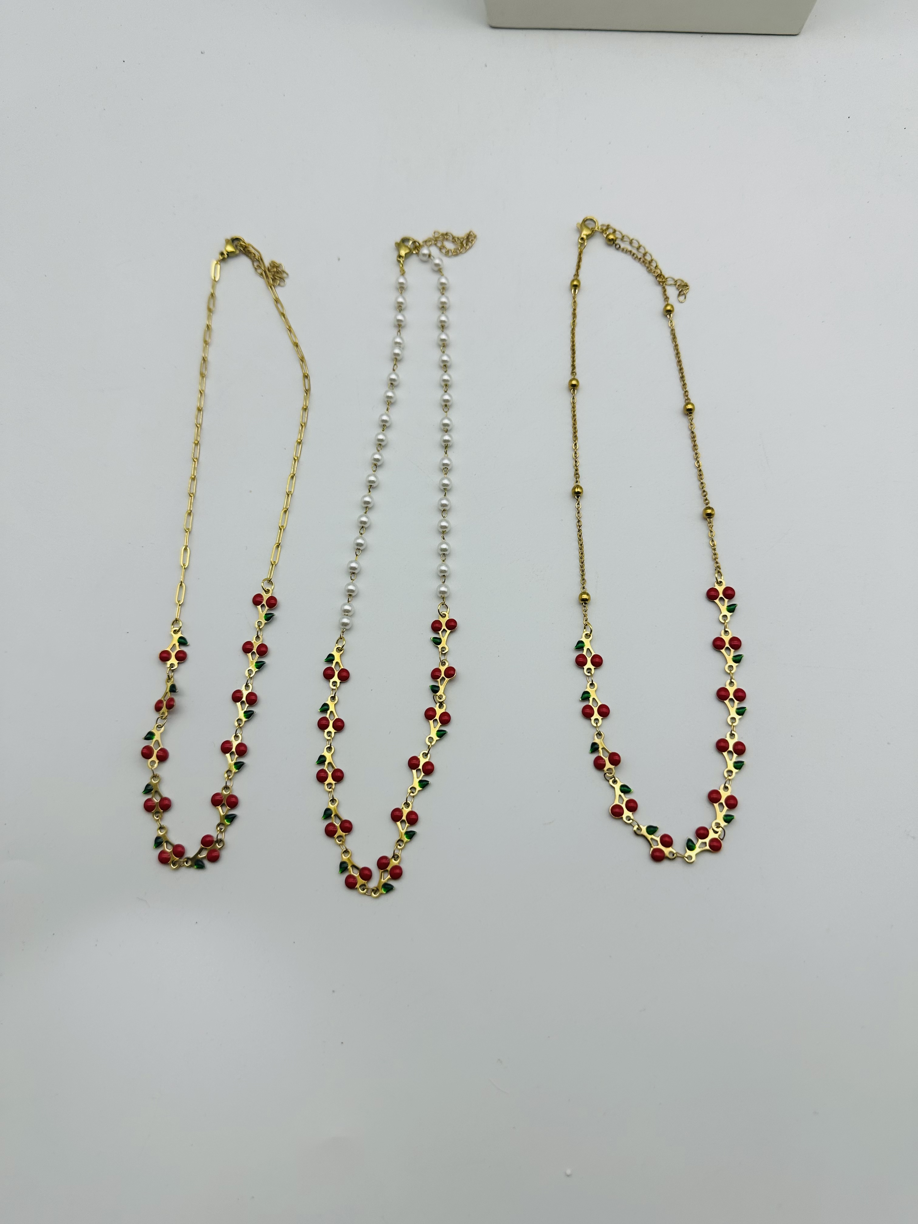 ins风网络爆款红色樱桃精致女士首饰 优雅气质百搭款产品图