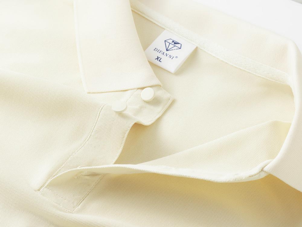 Cross-border Diamond Series, domestic DuPont Soronady skin cotton lapel, new short-sleeved lapel polo for both men and women, fashionable and casual, simple and comfortable short-sleeved trendy lapel detail image 9