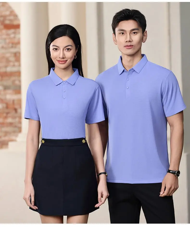 The Cross-border Hero Series Cloud Cotton fashion boneless patchwork shoulder lapel shirt 7A antibacterial functional, suitable for both sports and work. New short-sleeved lapel polo shirt for both men and women, fashionable and casual lapel detail image 18
