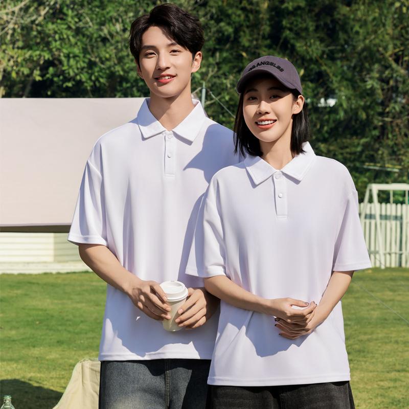 Cross-border Diamond Series off-the-shoulder solid color stand-up collar new short-sleeved collar polo for both men and women, fashionable and casual polo for both men and women, simple and comfortable short-sleeved trendy polo Application Scenario