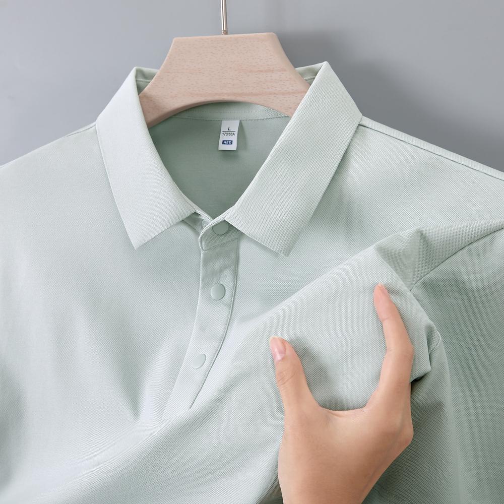 Cross-border high-end luxury 32-count 210g/㎡ cotton mid-noble solid color lapel pull frame bead ground active printing non-fading high-density anti-light anti-ultraviolet fabric (7A antibacterial cool feeling) detail image 5