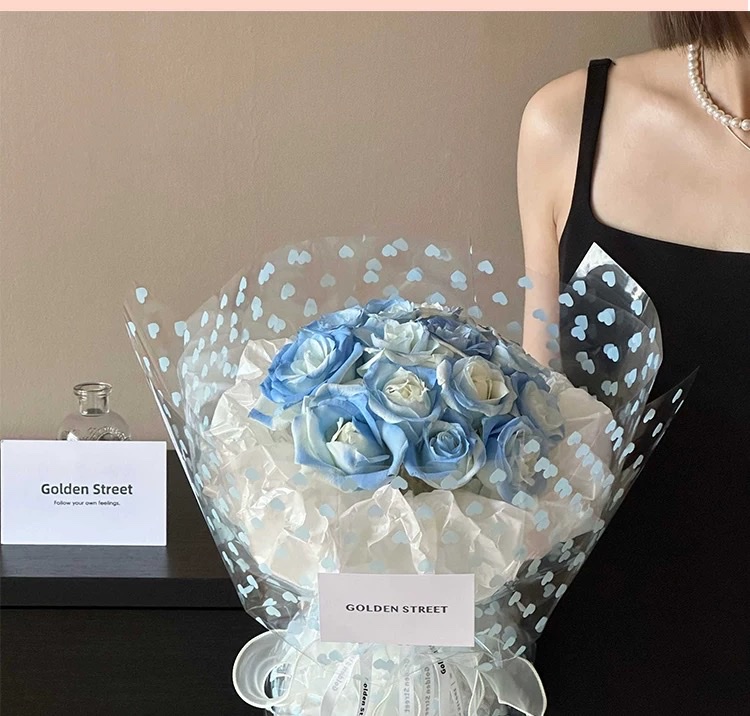 Pengfa Packaging Factory Store offers fresh and colorful, heartwarming OPP flower bouquets, transparent wrapping paper, floral art, waterproof diy materials, and thickened materials detail image 3