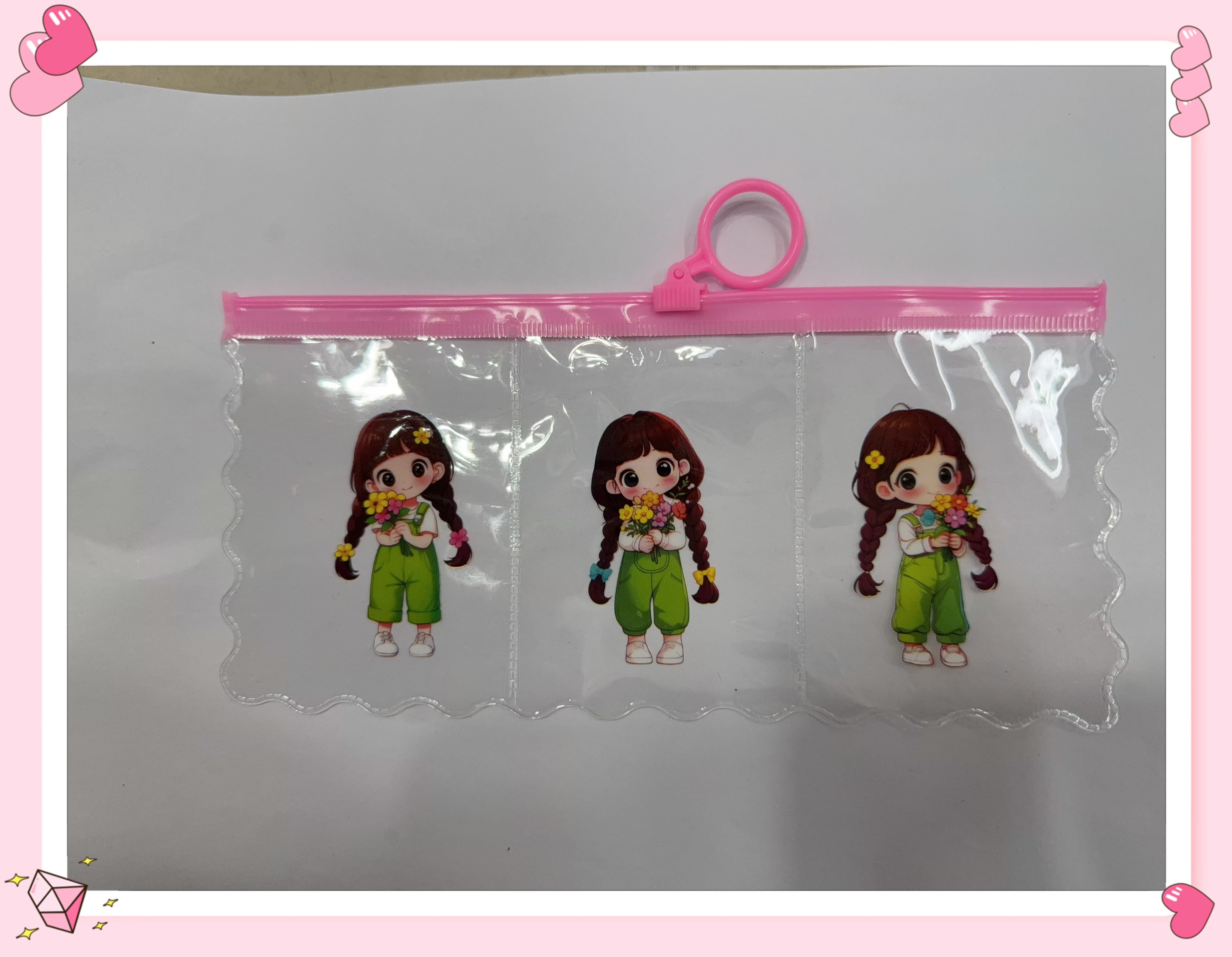 New PVC three-piece bag, opp bag, self-sealing bag Specification image