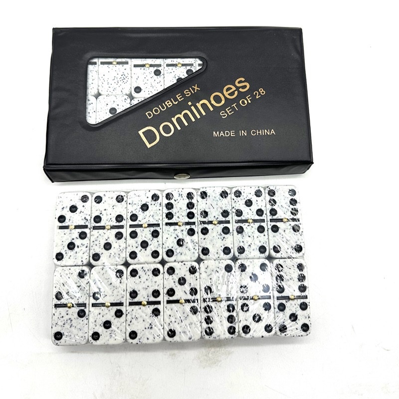 Puzzle Game 5412PVC box set of Dominoes Ivory Set 28 Double Six Domino Double Six Large Size Israeli Mahjong Specification image