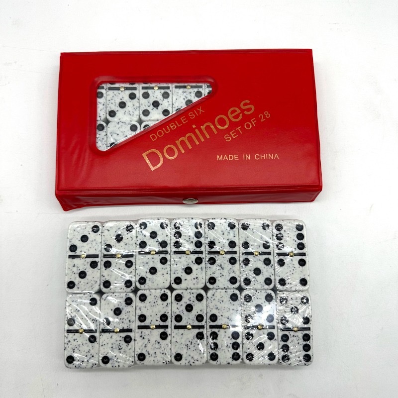 Puzzle Game 5412PVC box set of Dominoes Ivory Set 28 Double Six Domino Double Six Large Size Israeli Mahjong details Picture