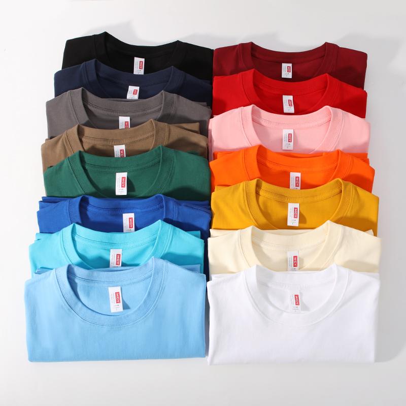 Cross-border 200g/㎡ 100% combed pure cotton T-shirt, 23-color multi-color options available, men's and women's same style advertising T-shirt, short-sleeved cultural T-shirt, men's casual wear, comfortable, breathable, fashionable and trendy new style detail image 9