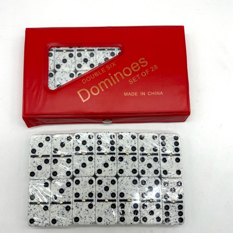 Puzzle Game 5412PVC box set of Dominoes Ivory Set 28 Double Six Domino Double Six Large Size Israeli Mahjong Application Scenario
