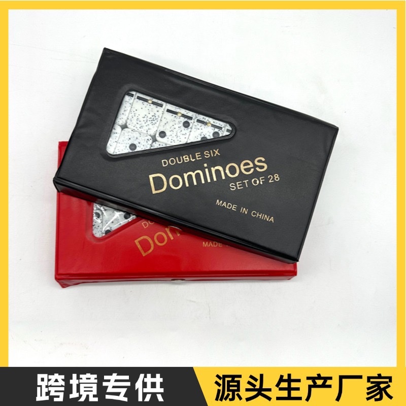 Puzzle Game 5412PVC box set of Dominoes Ivory Set 28 Double Six Domino Double Six Large Size Israeli Mahjong