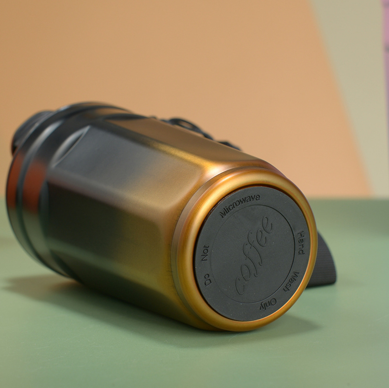 渐变多彩咖啡杯，手提绳方便携带，双饮任你选择详情图2