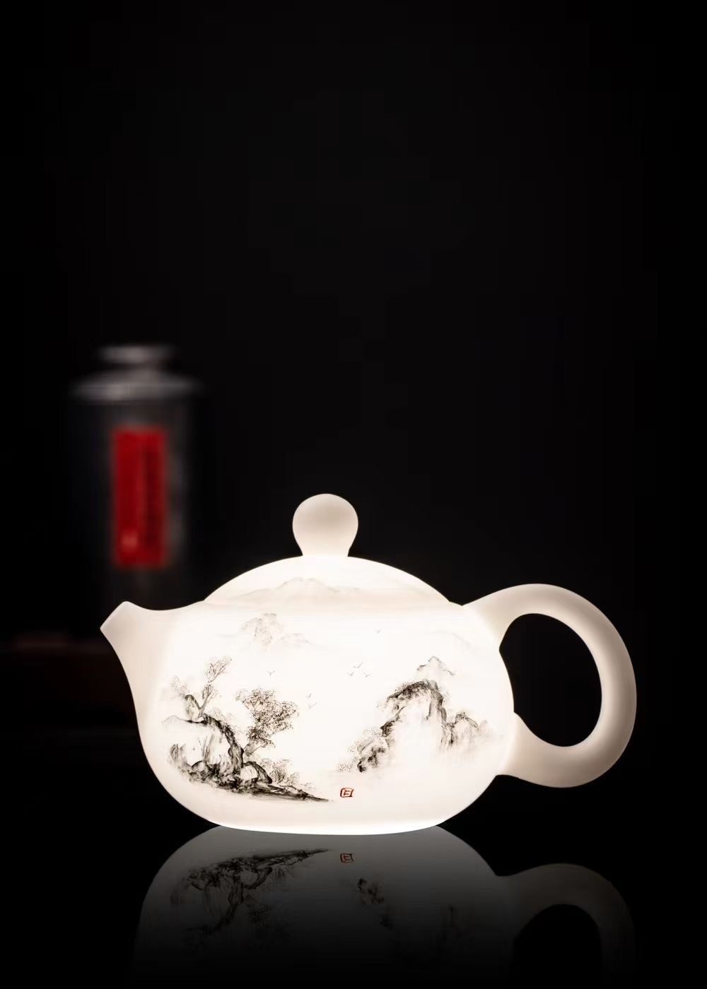 冰种玉瓷陶瓷手绘茶具套装，陶李家，红松工艺