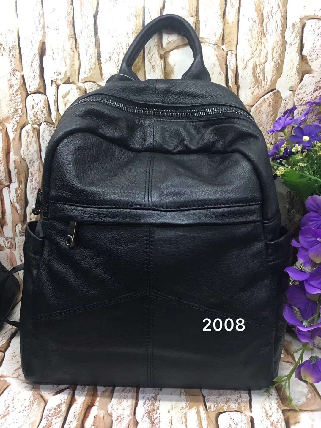 皮料款商务休闲双肩背包电脑包出差旅行背包行李包徒步包时尚