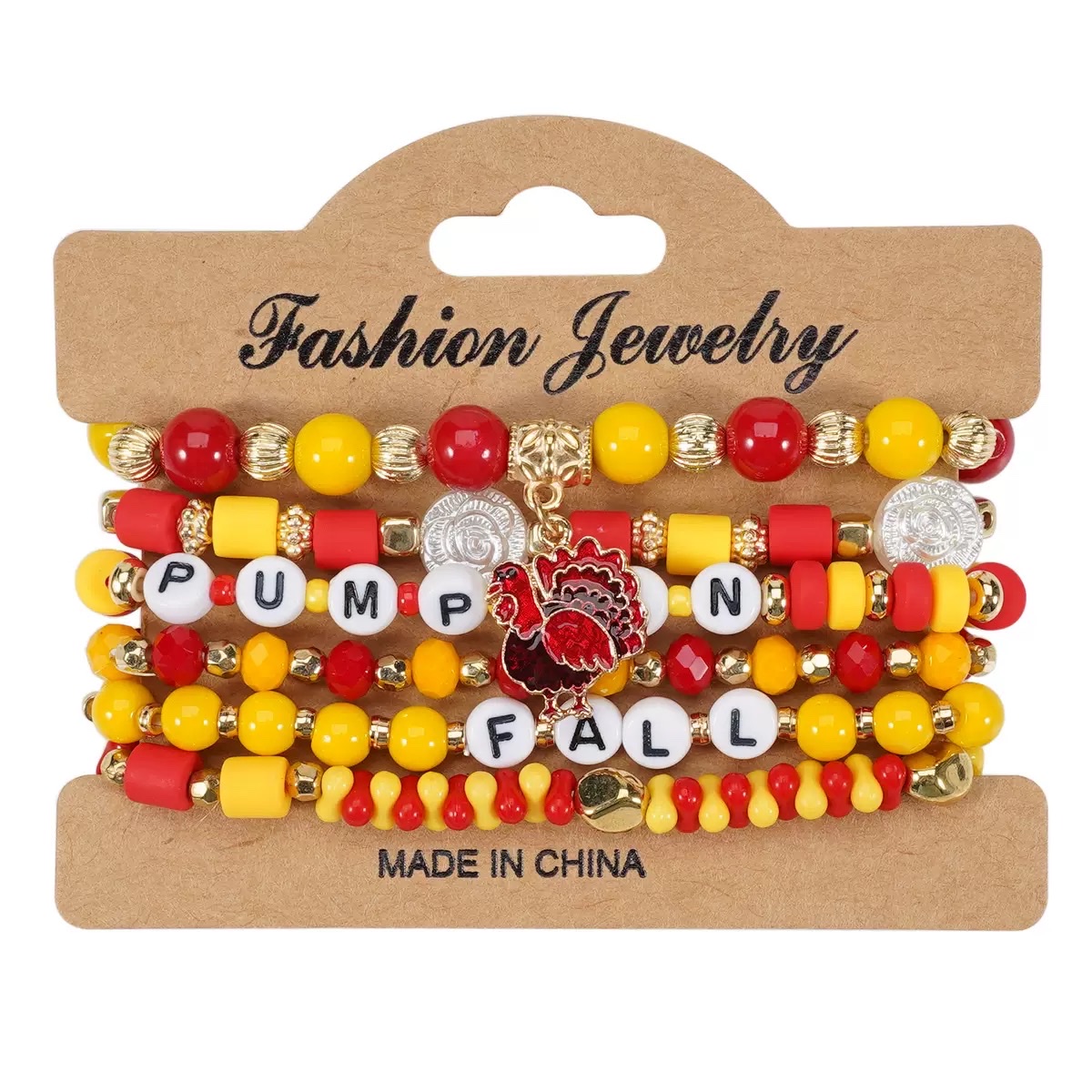 感恩节手链 秋季枫叶火鸡南瓜卡通可爱派对新款感恩节手串软陶批发饰品详情图6