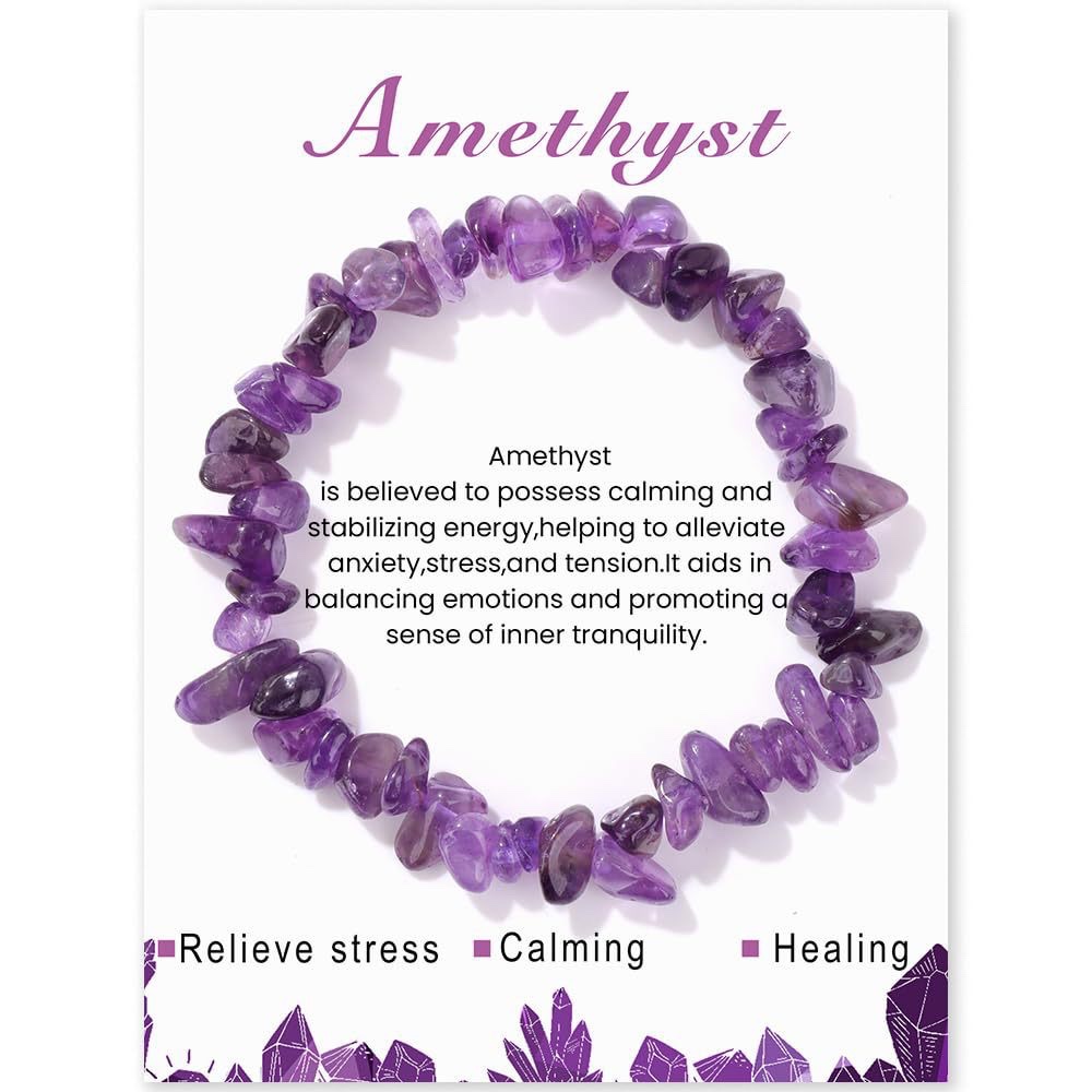 Wholesale of natural crystal agate, seven-color crushed stone elastic bracelets, irregular European and American cross-border jewelry Specification image