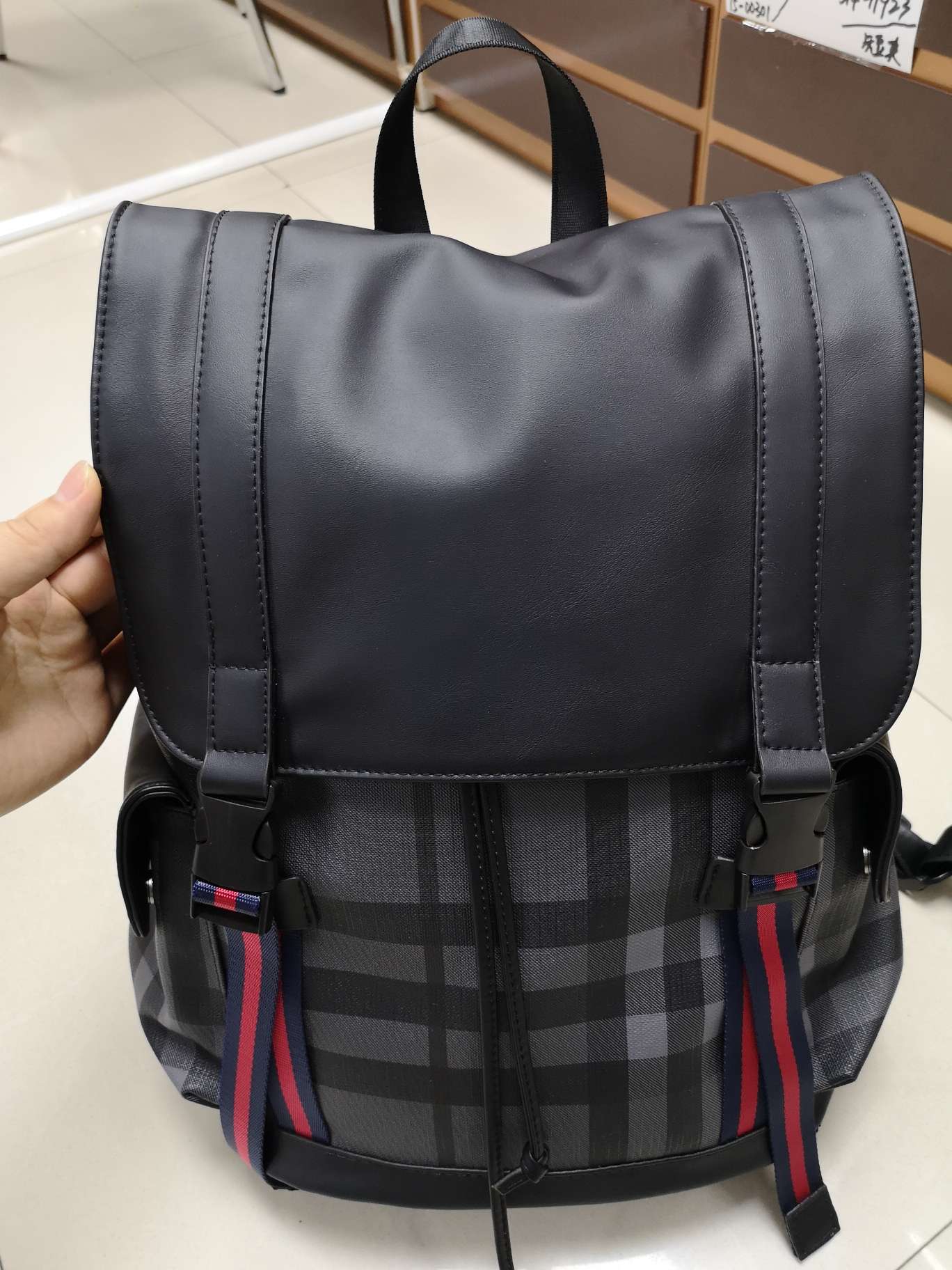 皮料款商务休闲双肩背包电脑包出差旅行背包行李包徒步包