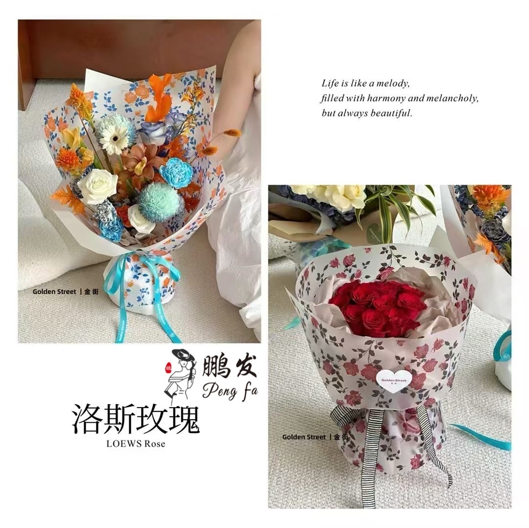 Pengfa Packaging Factory Store, Nosa Paper, Los Rose matte Paper, Packaging paper, Fresh Flower bouquets, semi-transparent Korean Flower Shop, diy floral art, waterproof detail image 3