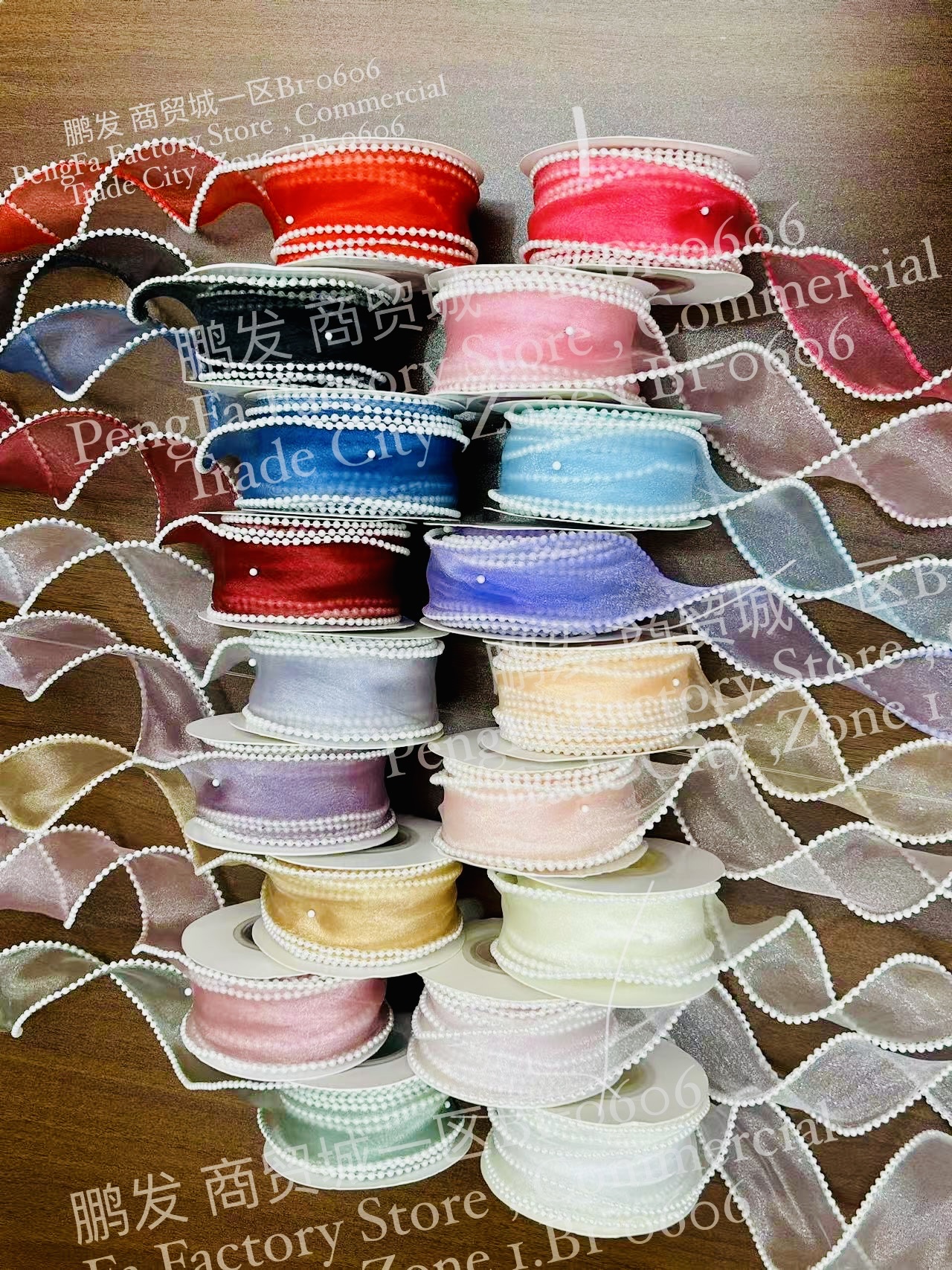 Pengfa Packaging Factory Store Pearl Fish Tail Yarn Fresh Flower Packaging Ribbon Net Yarn Ribbon Bouquet Cake Baking Packaging Yarn Flower Art Shop Materials detail image 4