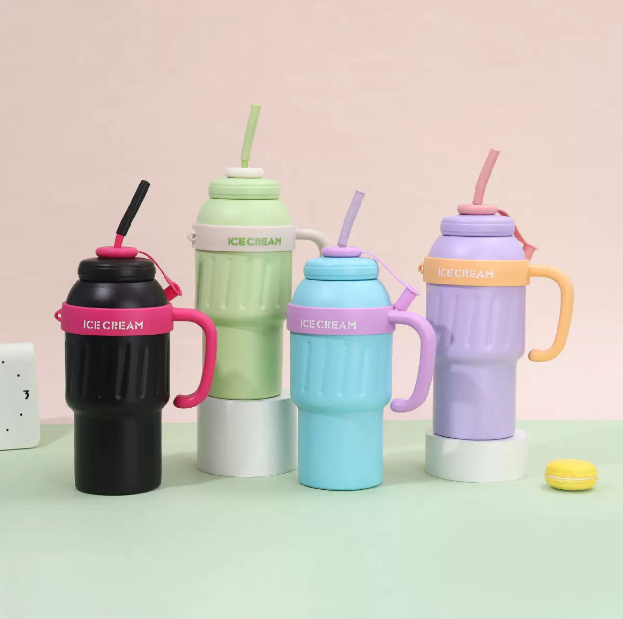 316不锈钢小清新冰霸杯，大容量高颜值，户外便携详情图2