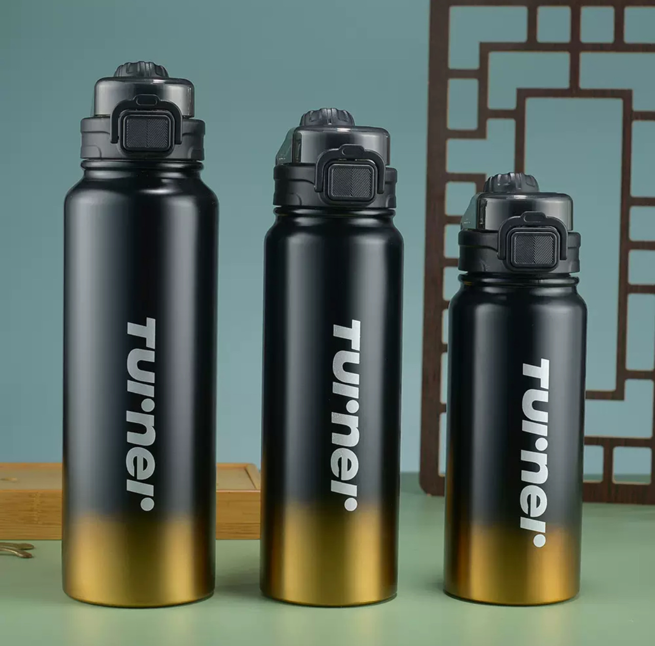 金属渐变运动弹跳保温杯，304不锈钢多容量可以选择产品图