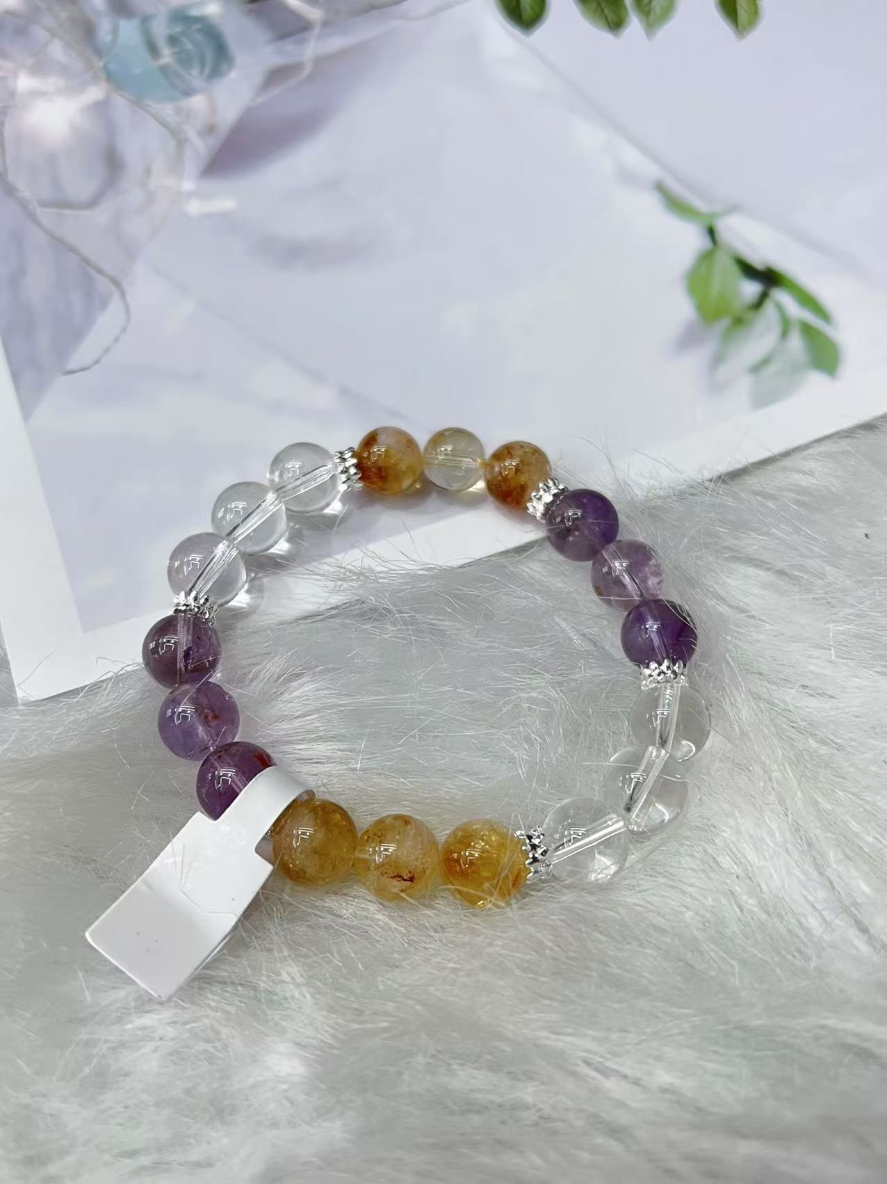 原创【满星小富婆】天然水晶手链女款招财紫水晶黄水晶白水晶手串