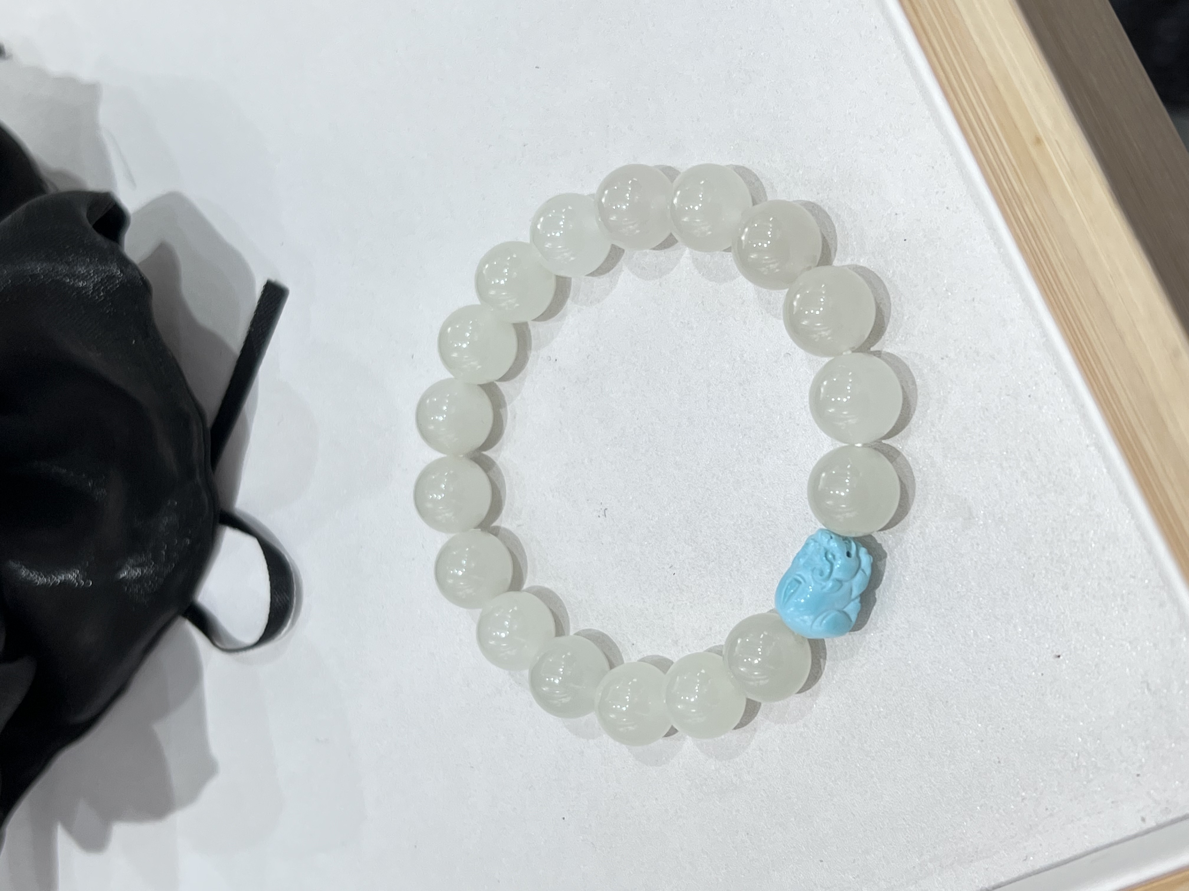 Xinjiang Hotan Corn Daliao old-style bead bracelet, natural sheep fat white jade men's and women's bracelets, fine, high fat and high glutinous