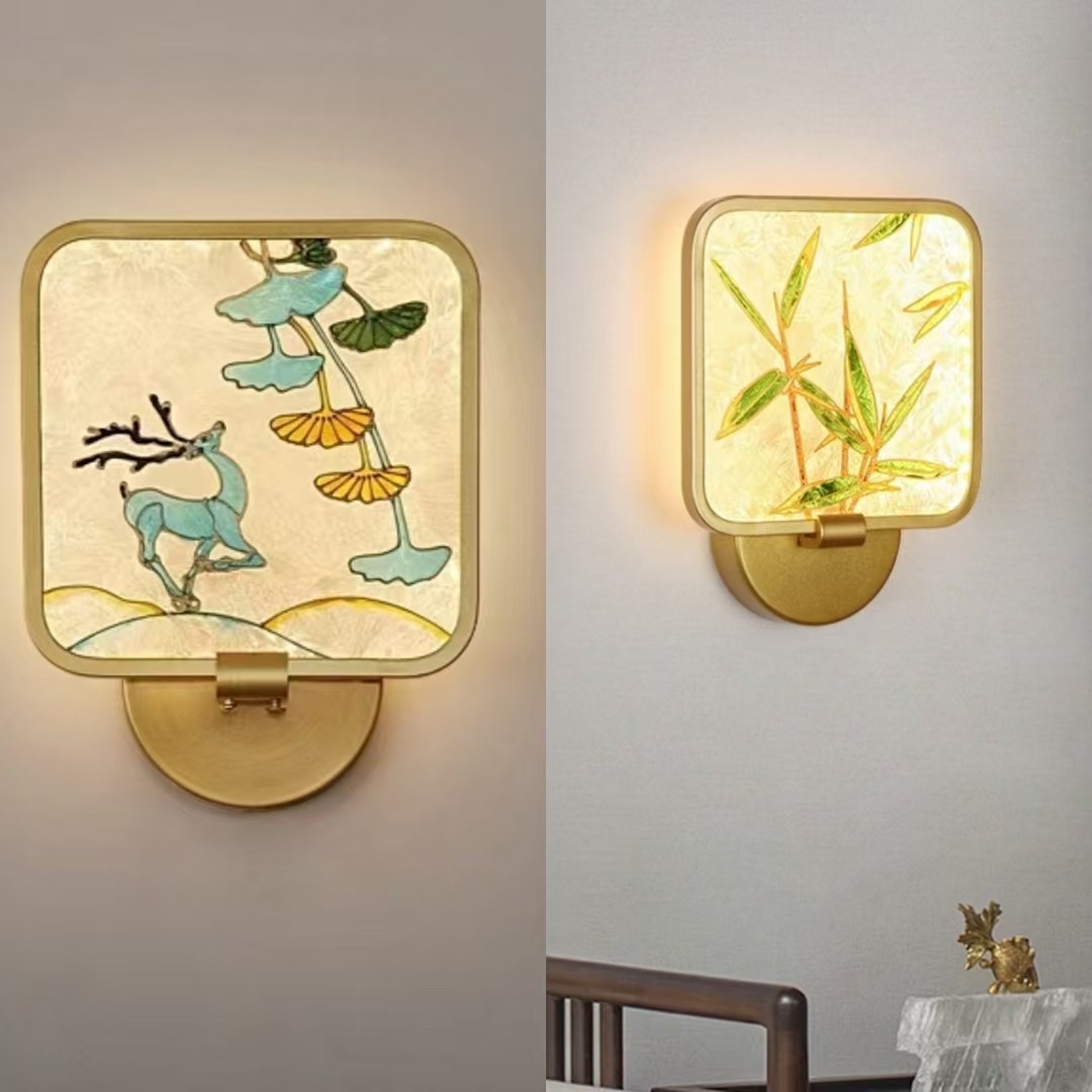 国潮风壁灯 网红灯台灯led灯壁画led灯壁画细节图