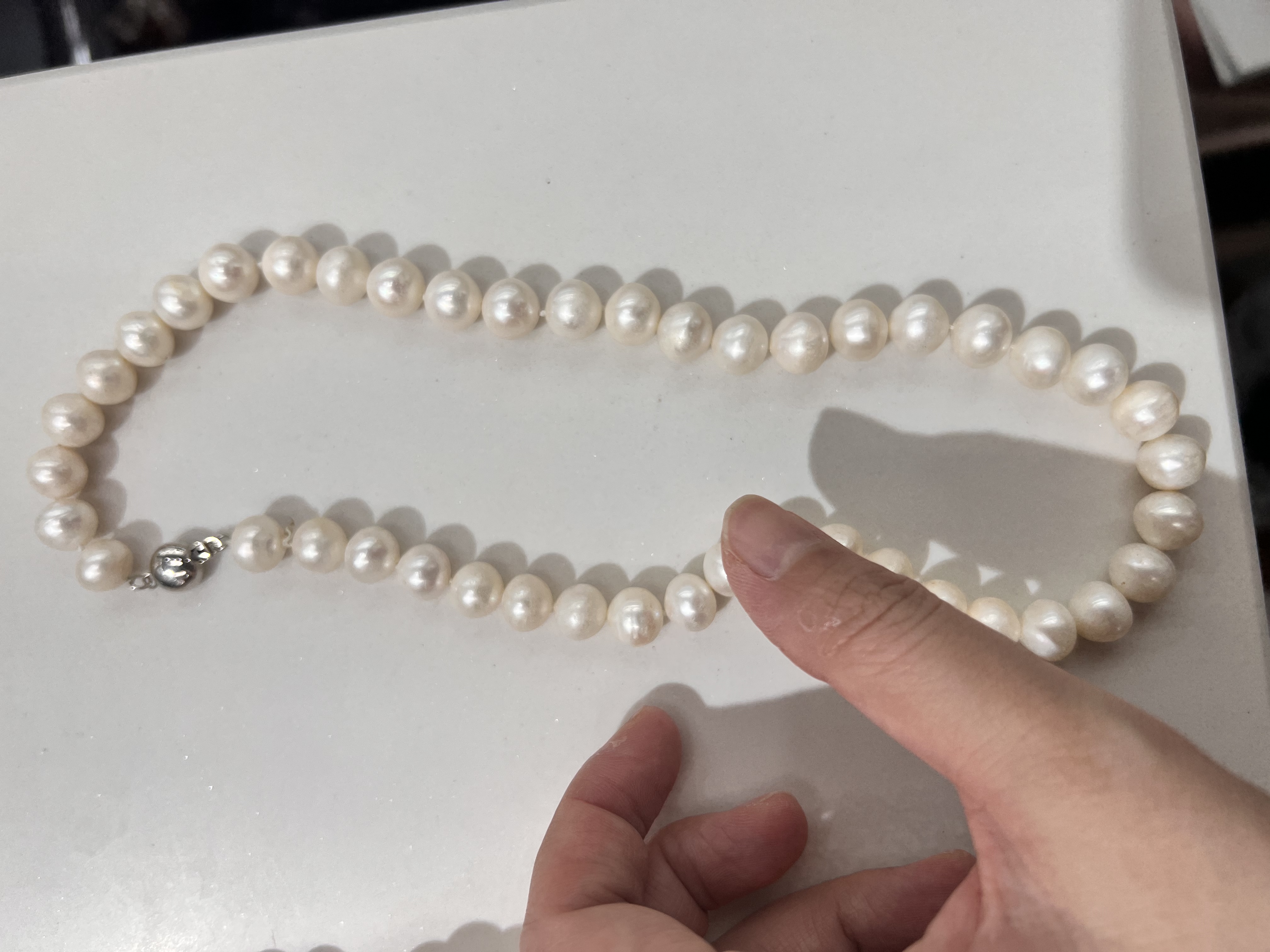 天然珍珠项链细节图