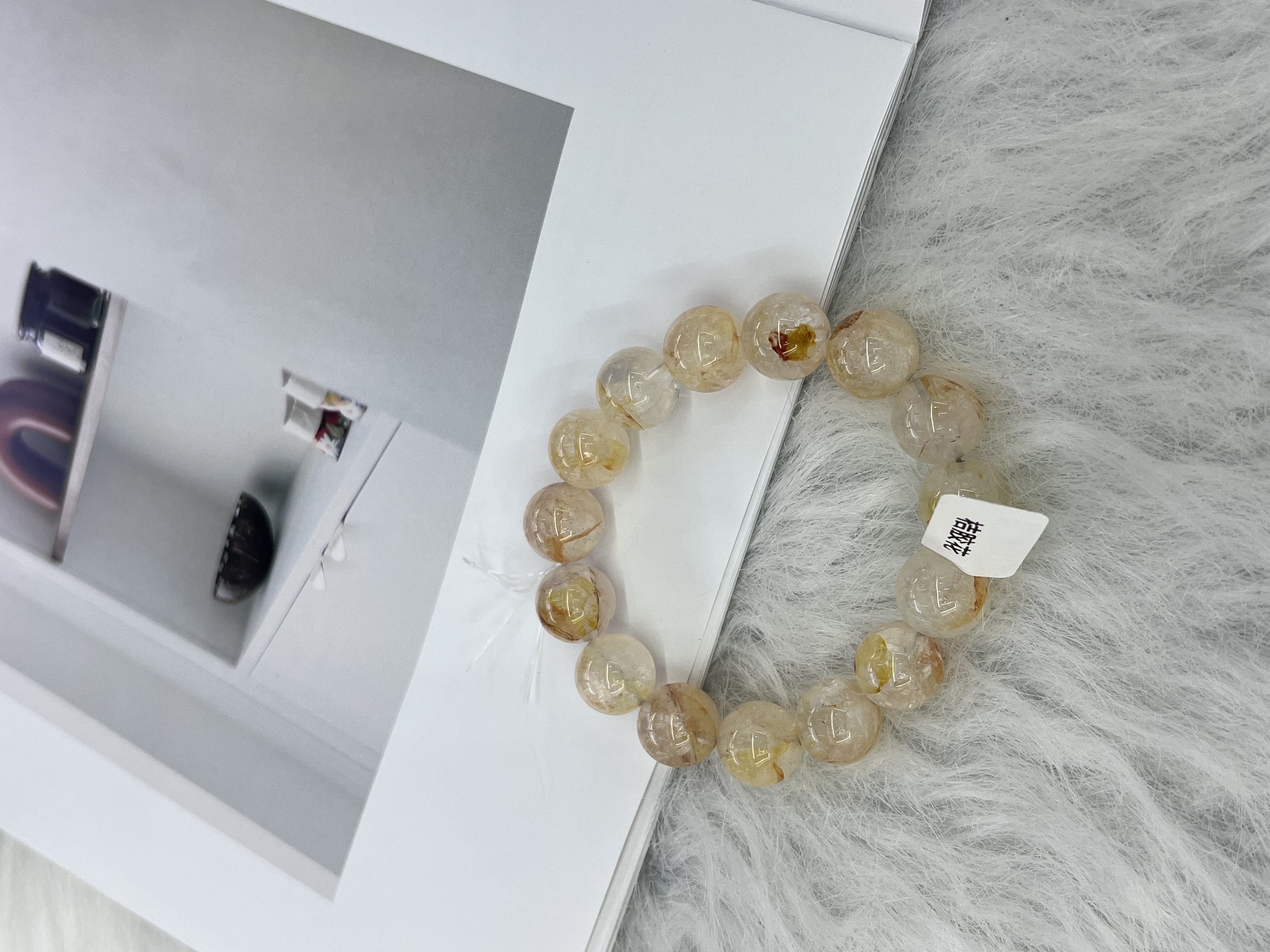 暴富天然黄水晶手链女招财金发晶黄塔晶手串财富事业女友礼物