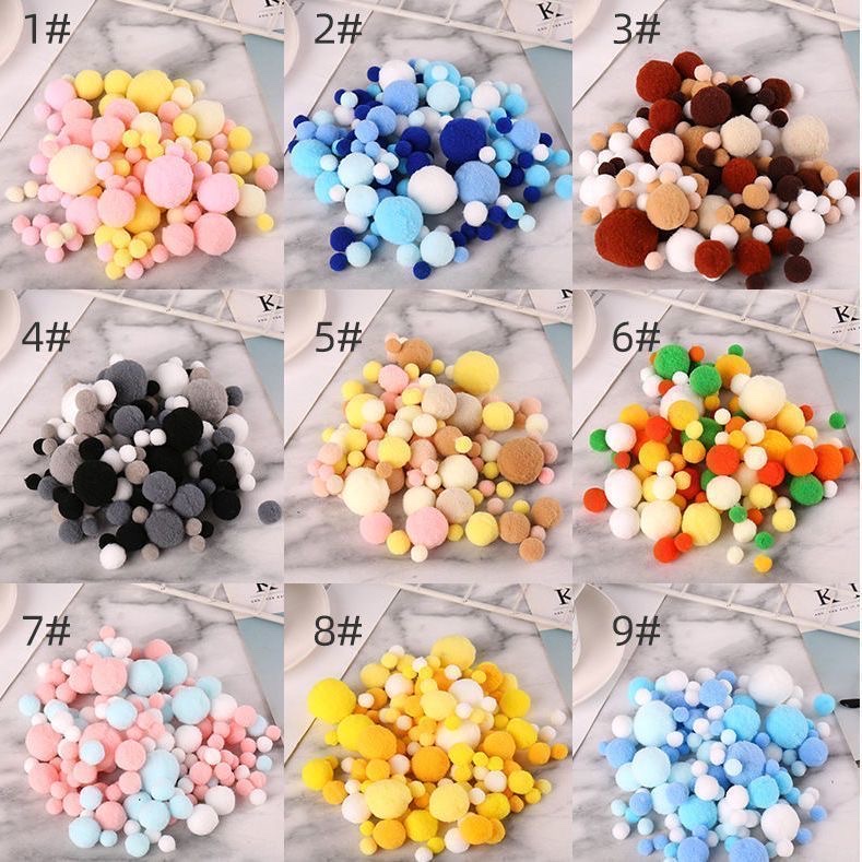DIY pain pack filling material, gradient color mixed high-elastic colored small fluffy ball accessory, decorative material and accessory