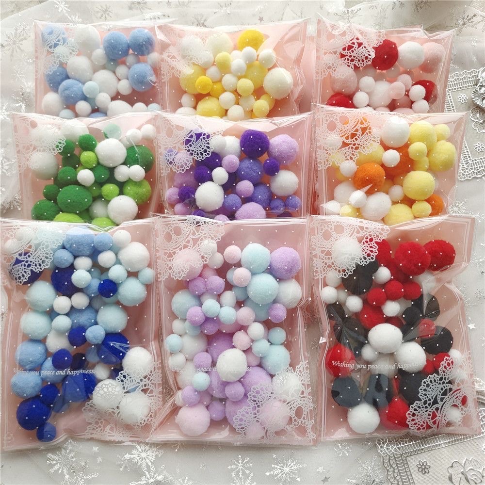 Free shipping + Pain-filled hairball, cute anime 2D accessory decoration combination, hairball set, high elasticity ball detail image 2