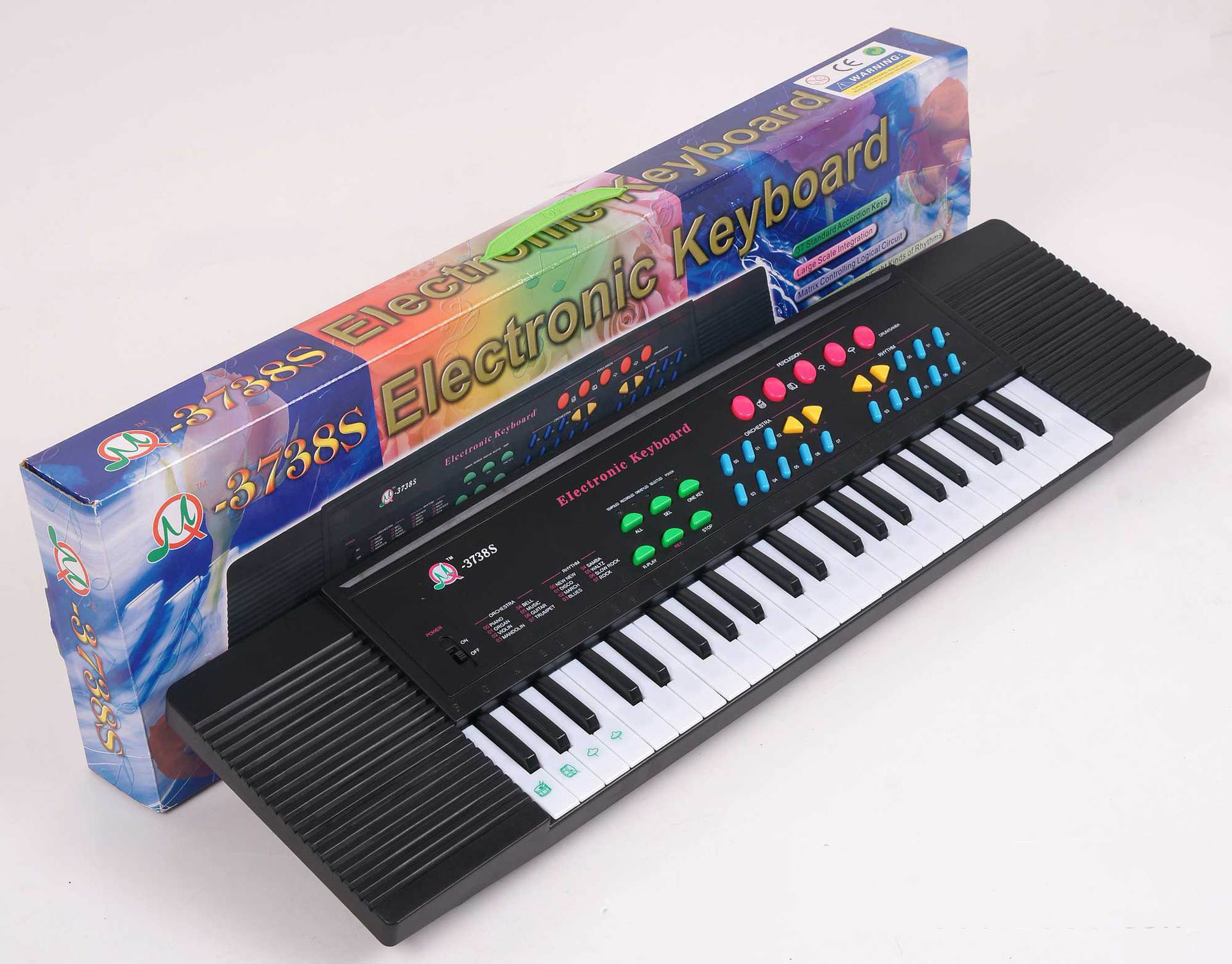 霞乐乐器37键电子琴带麦带插电 音乐电子琴 儿童电子琴 乐器批发 3738S白底实物图