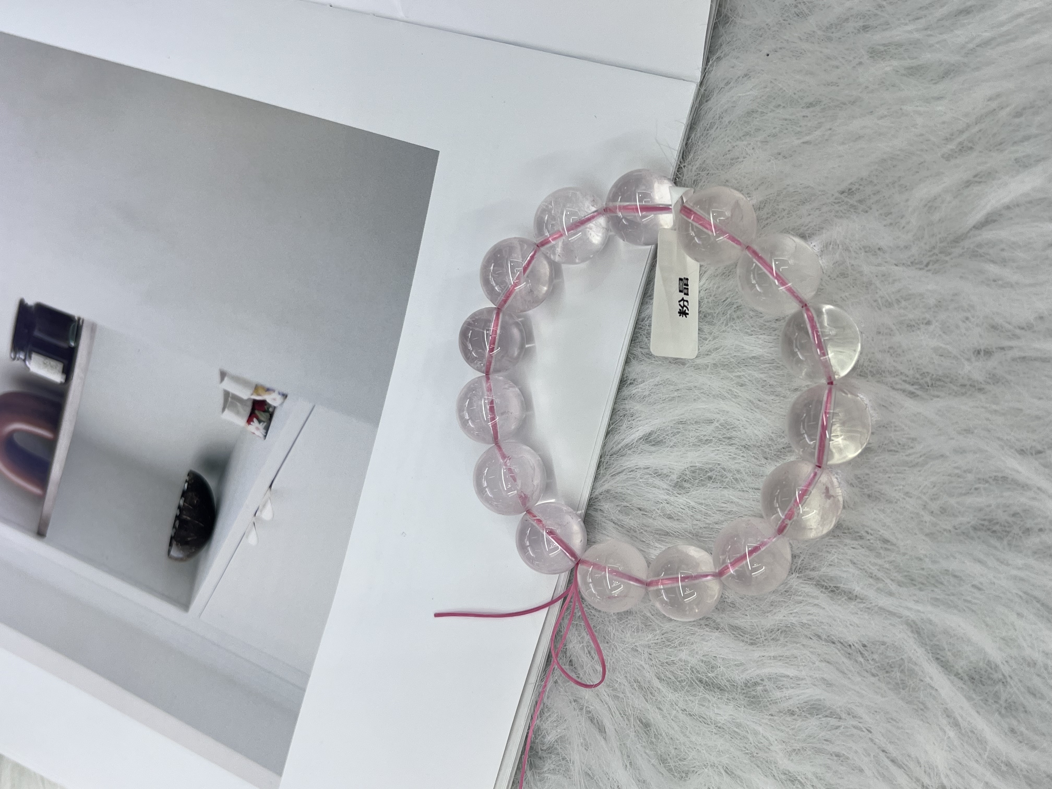 CANGJIN天然超高品质星光粉水晶手串莫桑比克全净体桃花手链Star