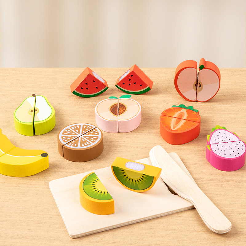 Early childhood education: Children play house, cut fruits, vegetables, food, wooden toys, boys and girls, intellectual magic tricks, suitable for cutting seafood. Three types of cutting seafood. CPC CE export certification Specification drawing