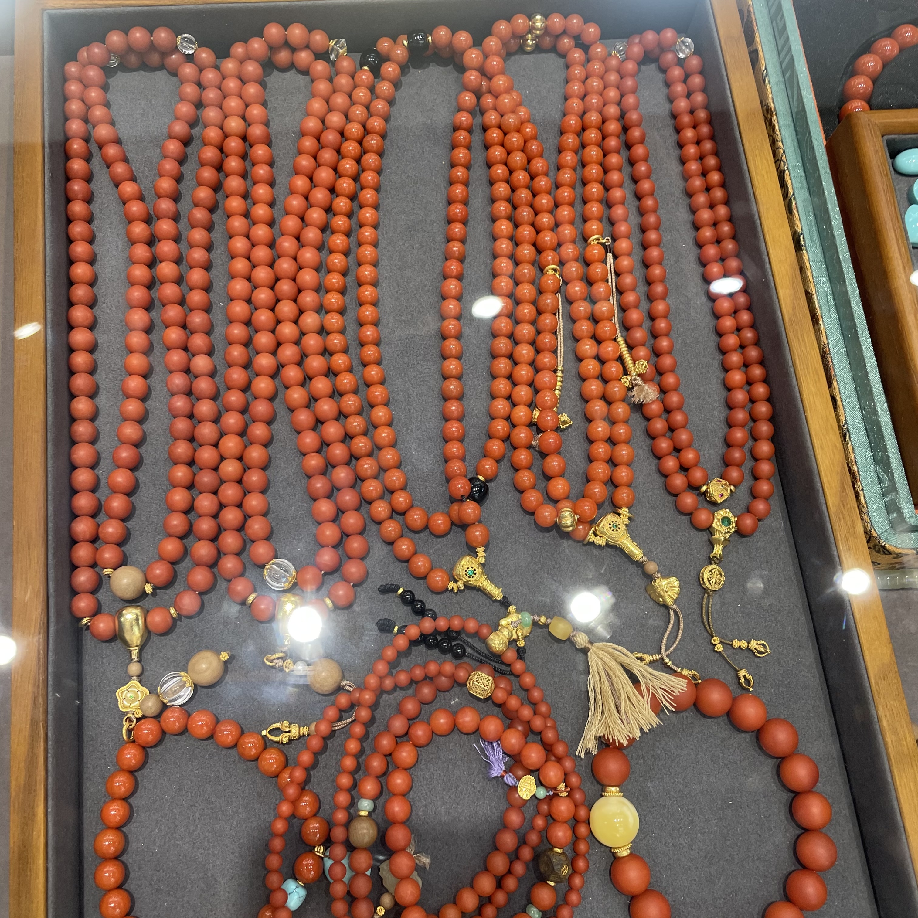 南红108佛珠 搭配18k 金 定制