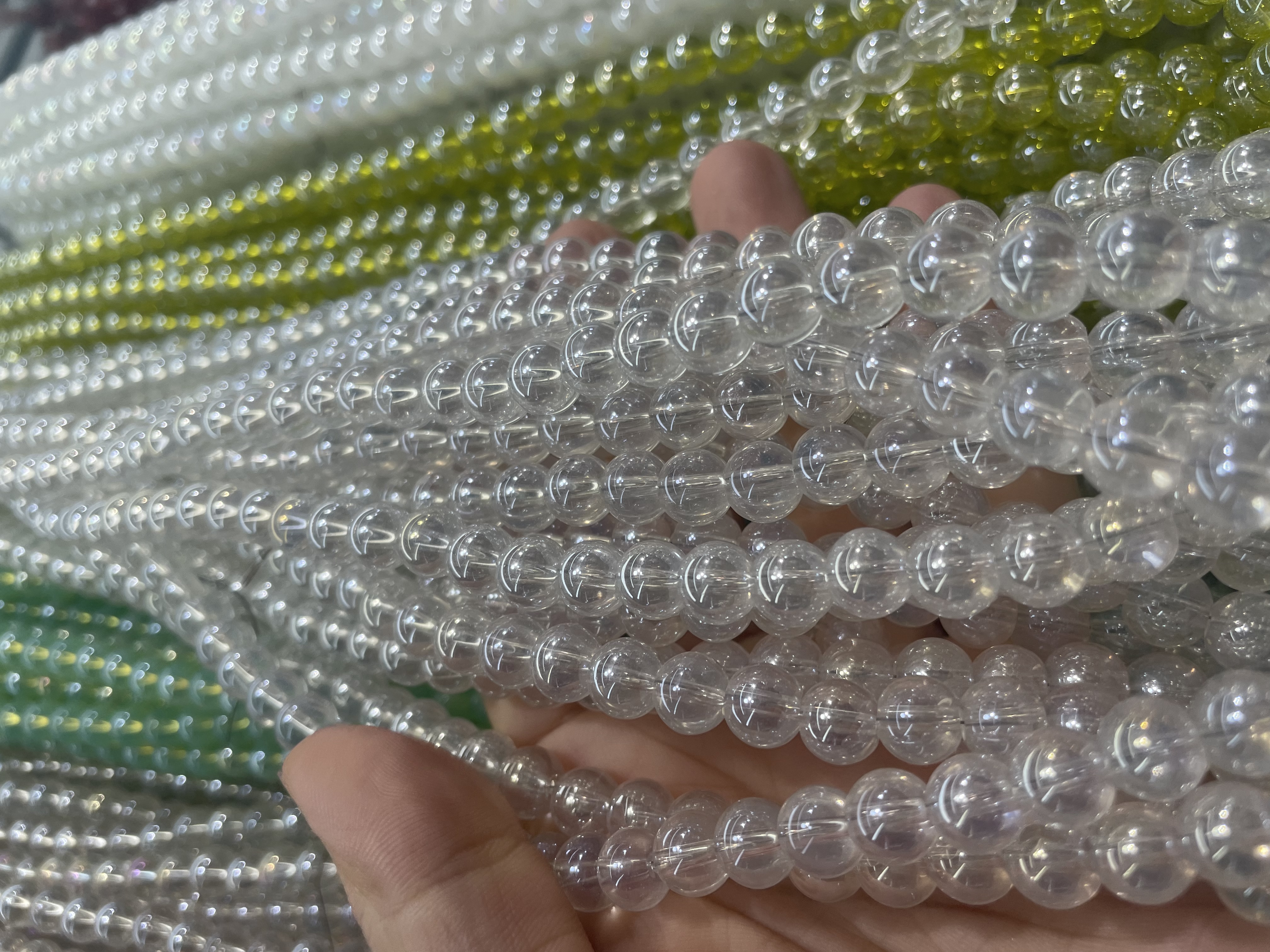 天然水晶散珠 串珠琉璃珠子 手工DIY饰品材料 多色石珠搭配详情图8