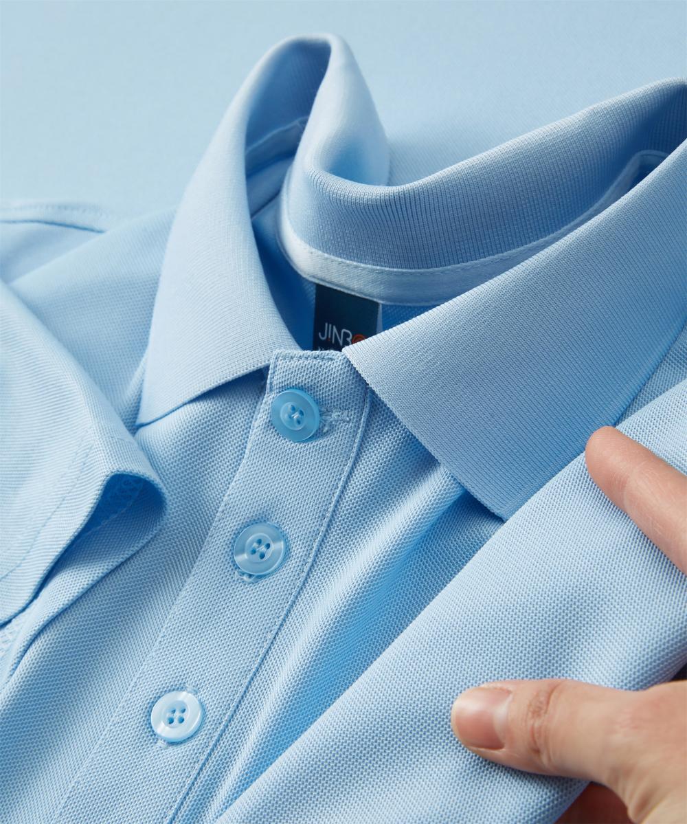 Cross-border Brocade Shirt Series: New solid-color lapel short-sleeved lapel polo shirt for both men and women, fashionable and casual polo shirt for both men and women, simple and comfortable short-sleeved trendy polo shirt detail image 6