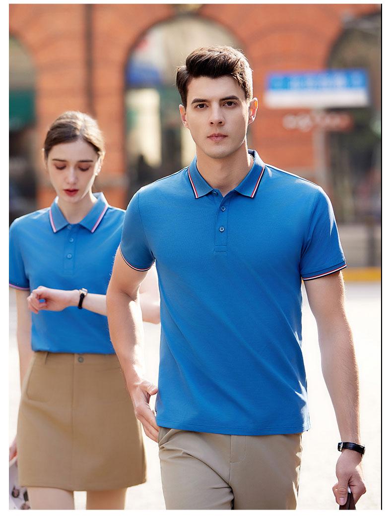 Cross-border British fringed lapel Xinjiang long-staple cotton mulberry silk ice silk pearl ground cotton new short-sleeved lapel polo for both men and women trendy clothes, fashionable and casual polo for both men and women simple and comfortable short-sleeved detail image 9
