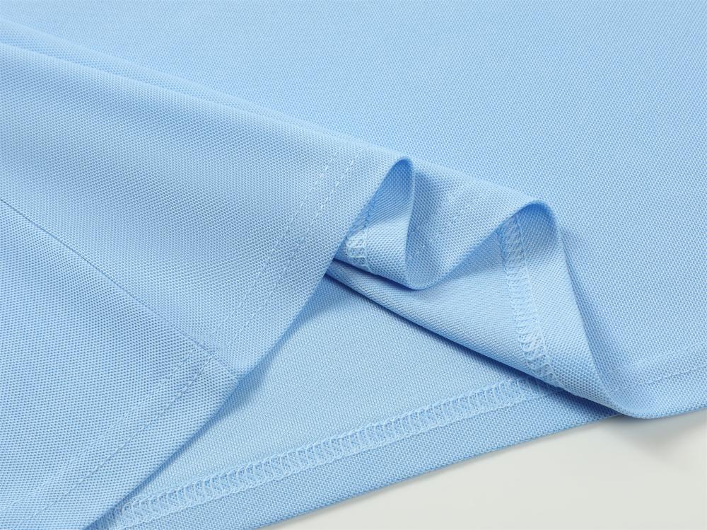 Cross-border Brocade Shirt Series: New solid-color lapel short-sleeved lapel polo shirt for both men and women, fashionable and casual polo shirt for both men and women, simple and comfortable short-sleeved trendy polo shirt detail image 11