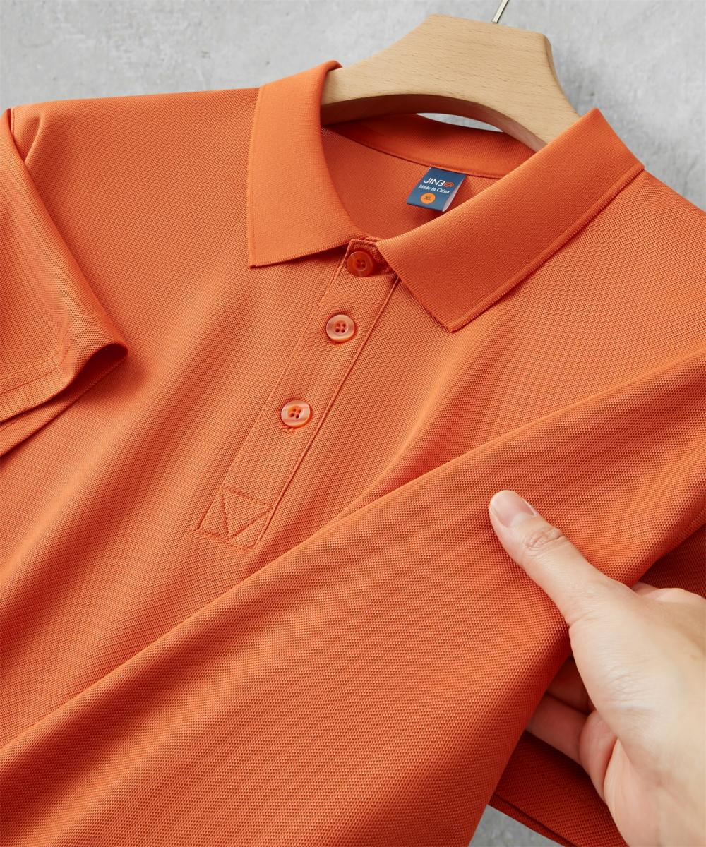 Cross-border Brocade Shirt Series: New solid-color lapel short-sleeved lapel polo shirt for both men and women, fashionable and casual polo shirt for both men and women, simple and comfortable short-sleeved trendy polo shirt detail image 4