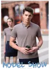 Cross-border British fringed lapel Xinjiang long-staple cotton mulberry silk ice silk pearl ground cotton new short-sleeved lapel polo for both men and women trendy clothes, fashionable and casual polo for both men and women simple and comfortable short-sleeved details Picture