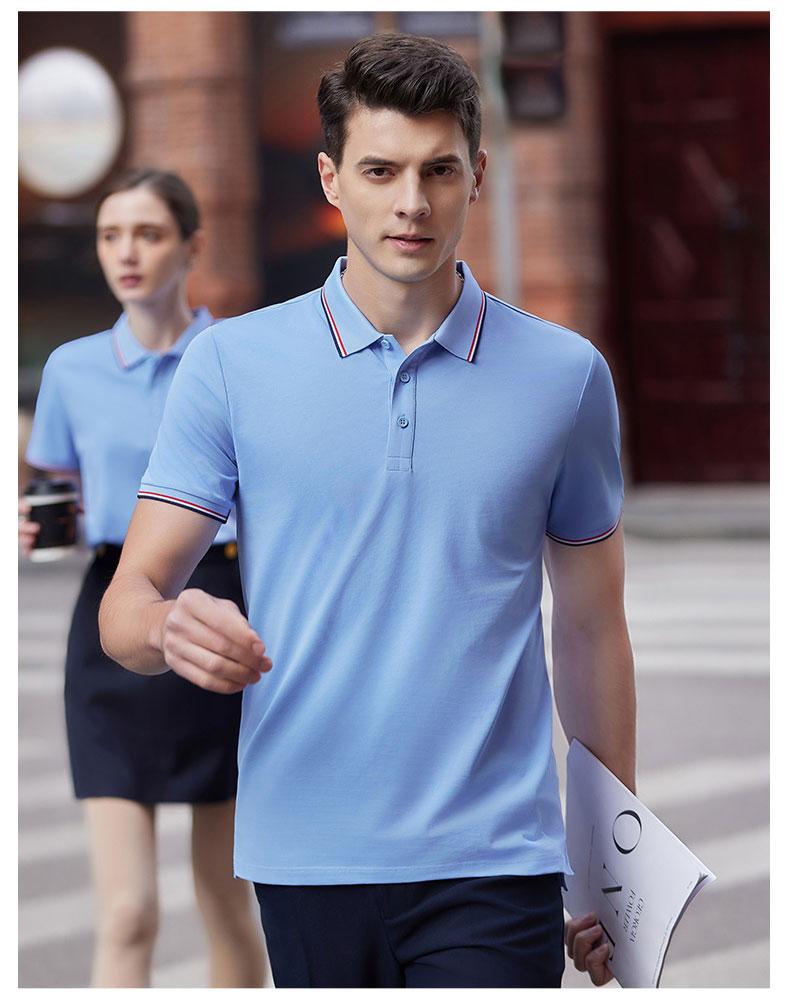 Cross-border British fringed lapel Xinjiang long-staple cotton mulberry silk ice silk pearl ground cotton new short-sleeved lapel polo for both men and women trendy clothes, fashionable and casual polo for both men and women simple and comfortable short-sleeved detail image 14