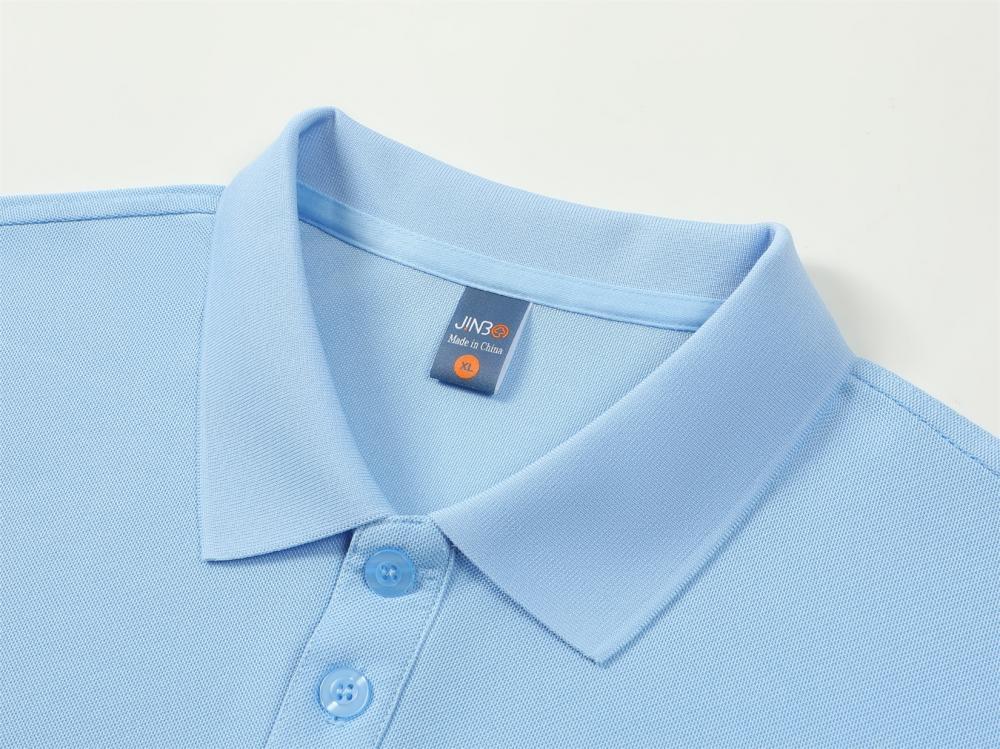 Cross-border Brocade Shirt Series: New solid-color lapel short-sleeved lapel polo shirt for both men and women, fashionable and casual polo shirt for both men and women, simple and comfortable short-sleeved trendy polo shirt detail image 7