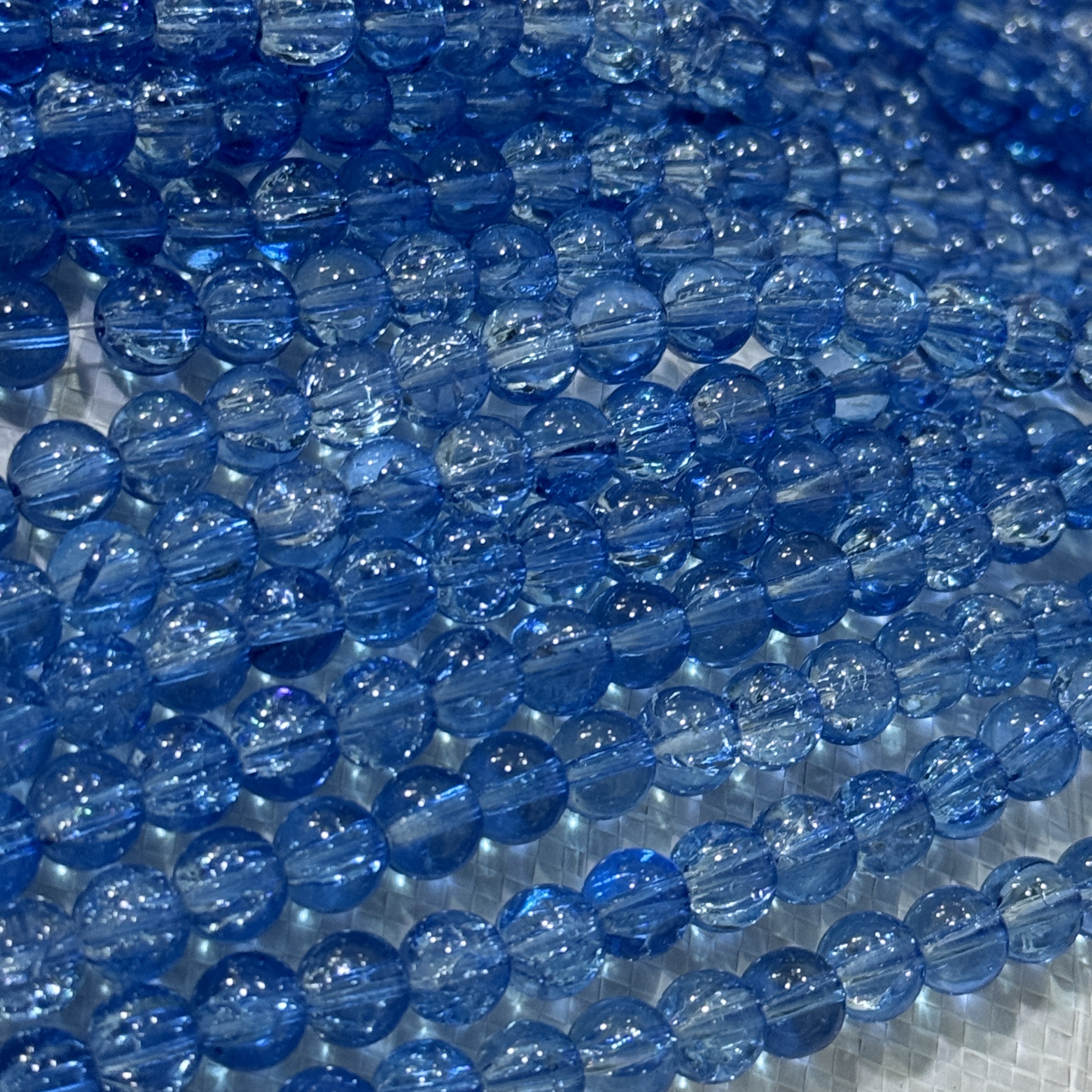 抖音爆款厂家直销卡10爆花冰裂diy配件琉璃珠串珠散珠白底实物图