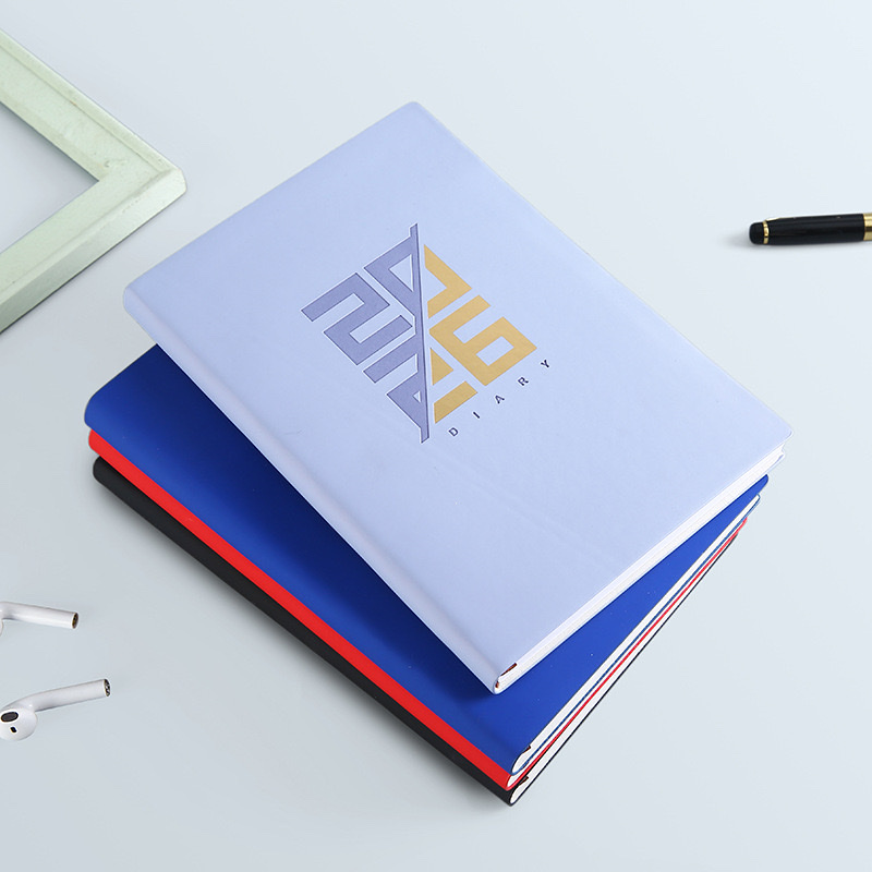 Customized A456 blue hard copy notebook with gilding for foreign trade, business hard copy hard cover notebook details Picture
