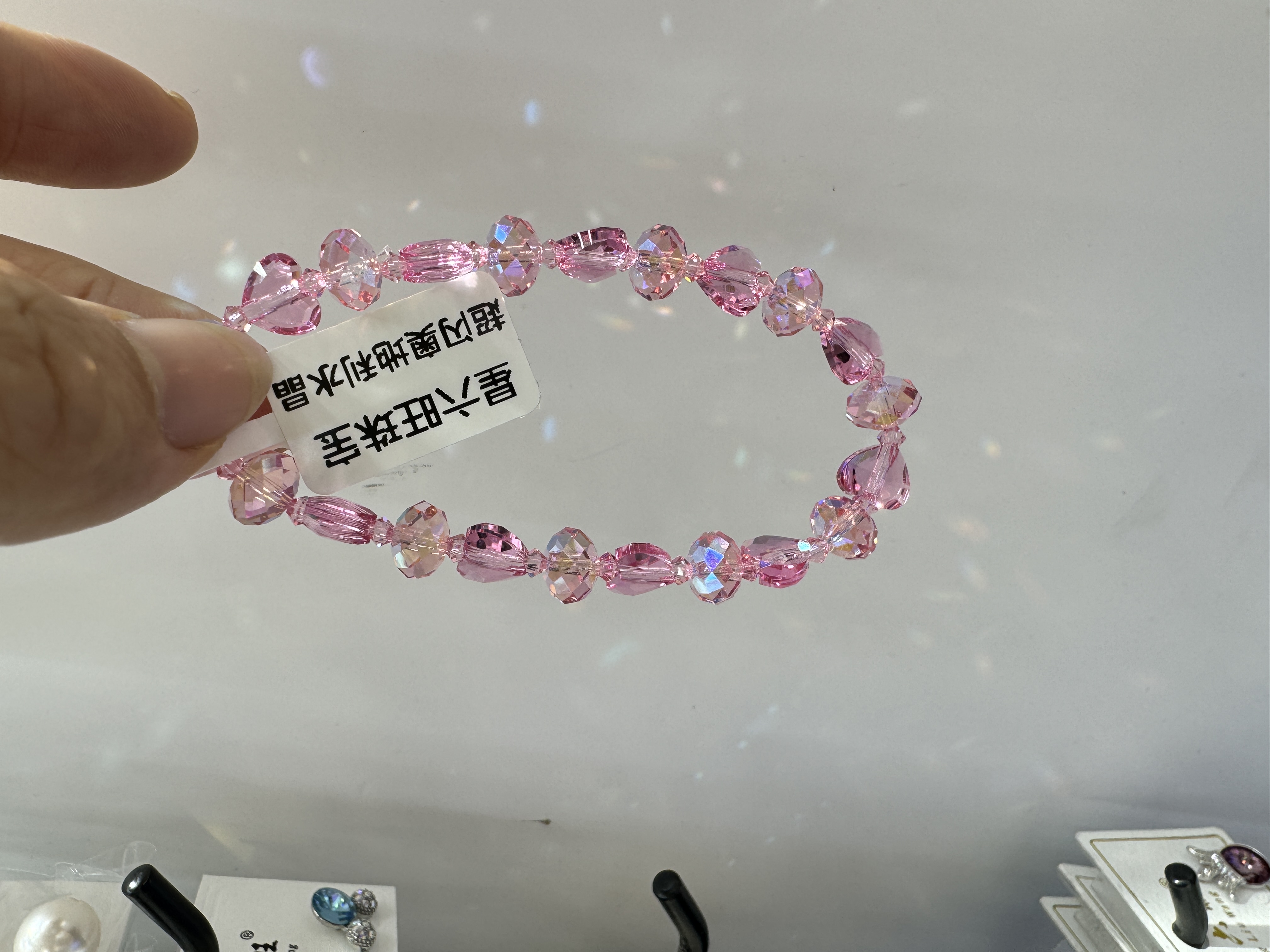 新品韩版热卖粉色爱心桃花红运手链，手串女款不规则时尚，仙女必备详情图3