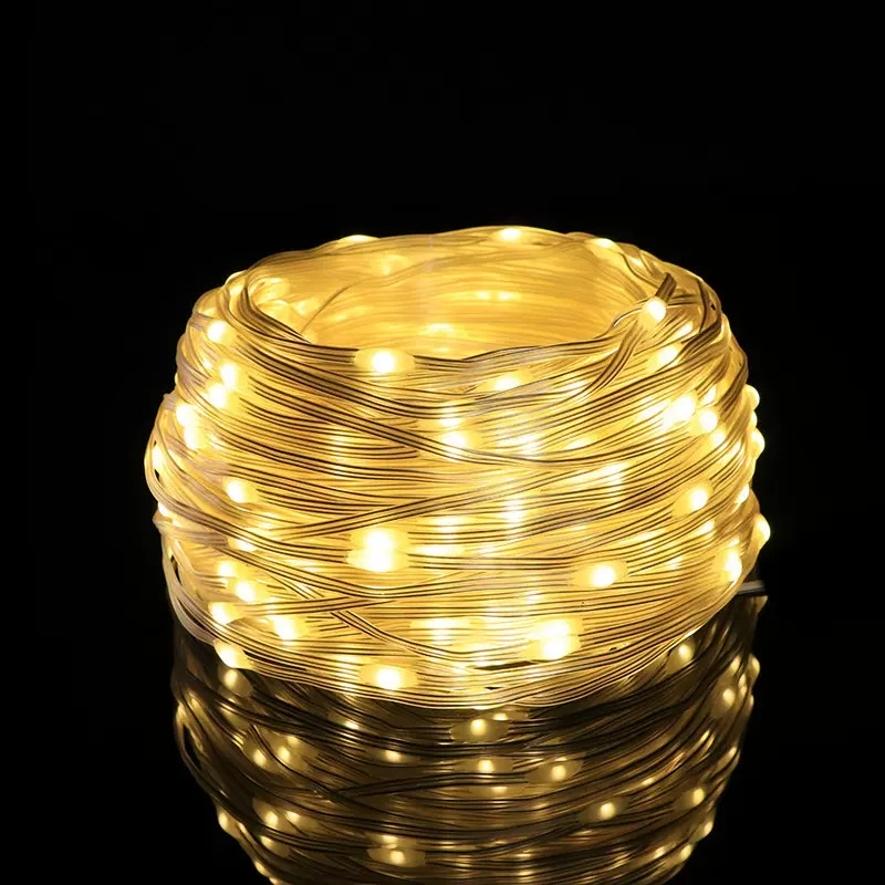 皮线彩灯串满天星装饰灯户外庭院工程防水低压绕树灯太阳能变色灯