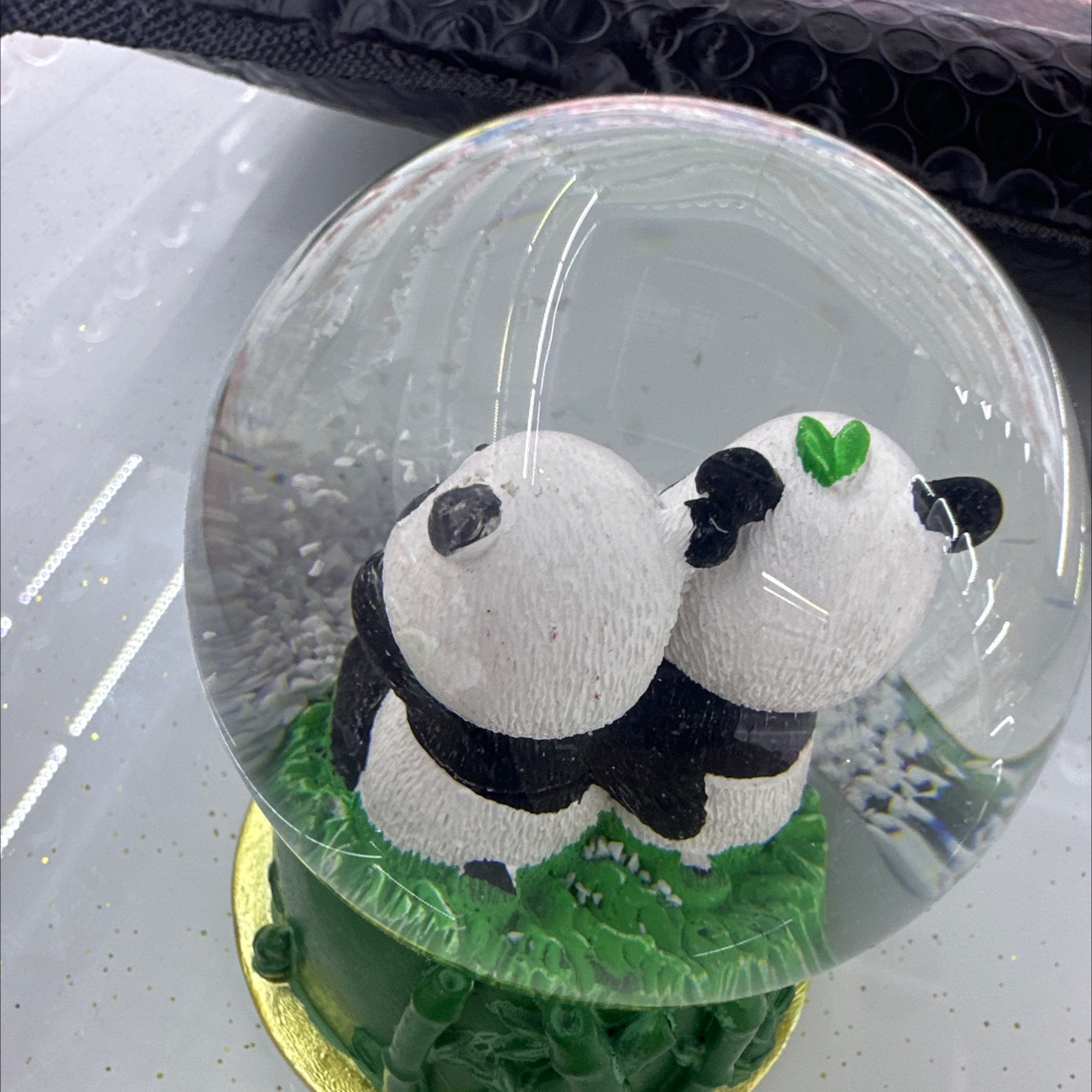 熊猫摆件水晶工艺品水晶工艺品水晶树摆件详情图2