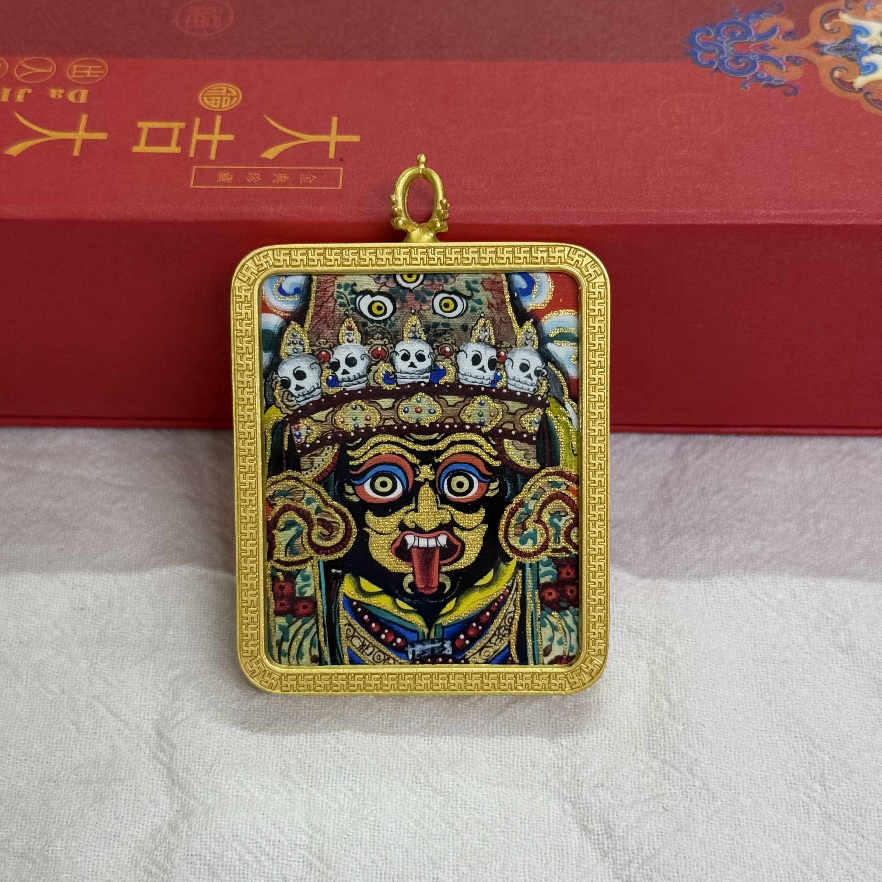 描金手绘唐卡扎基拉姆半手绘前世今生单面唐卡批发详情图8